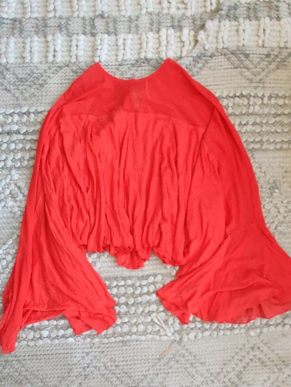Free People On The Weekend Top Red Blouse Tunic Size Small